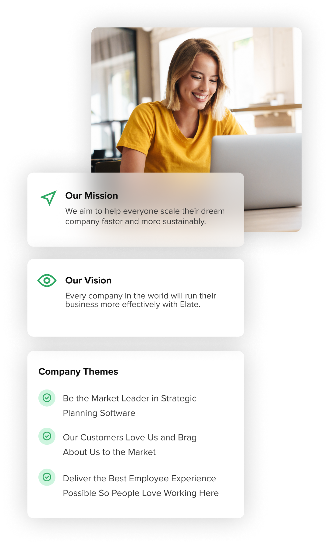 Company mission, vision and themes