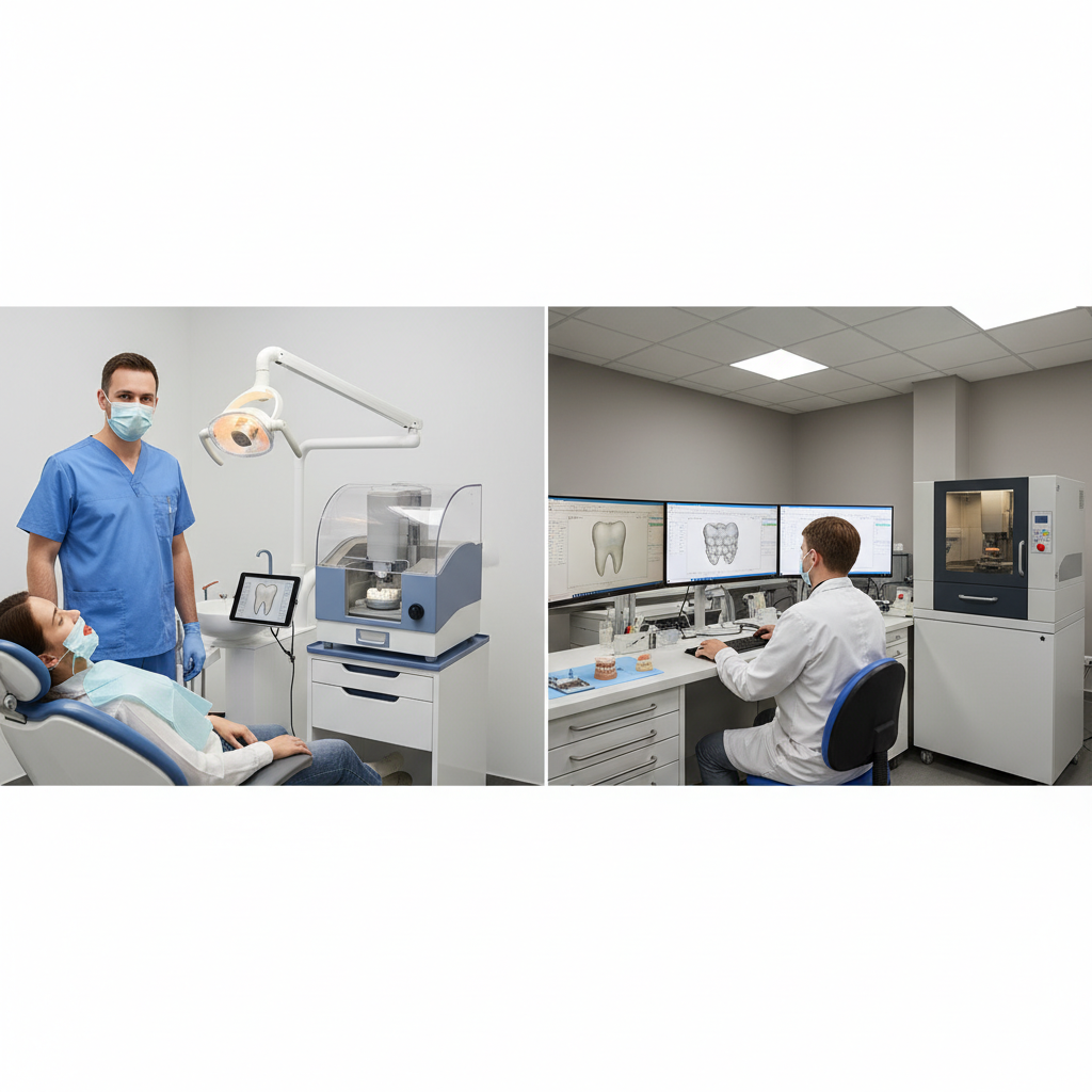 Comparison of chairside CAD/CAM dentistry in a clinic and lab-based CAD/CAM in a dental laboratory