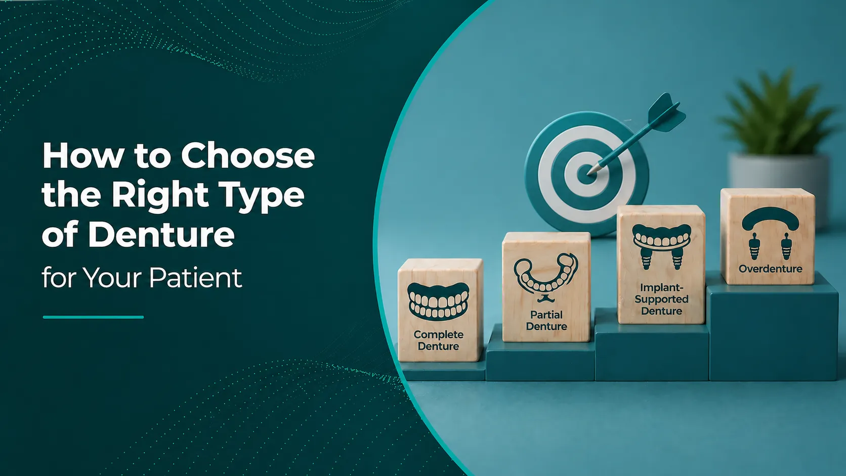 Several types of dentures displayed together to help compare options for patients