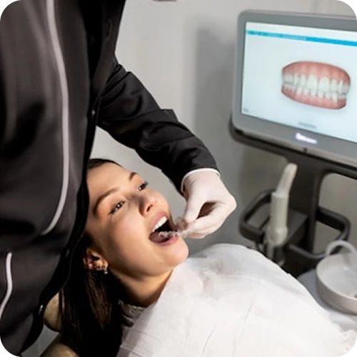 Overdenture and implant attachments displayed together to show how the appliance secures in place