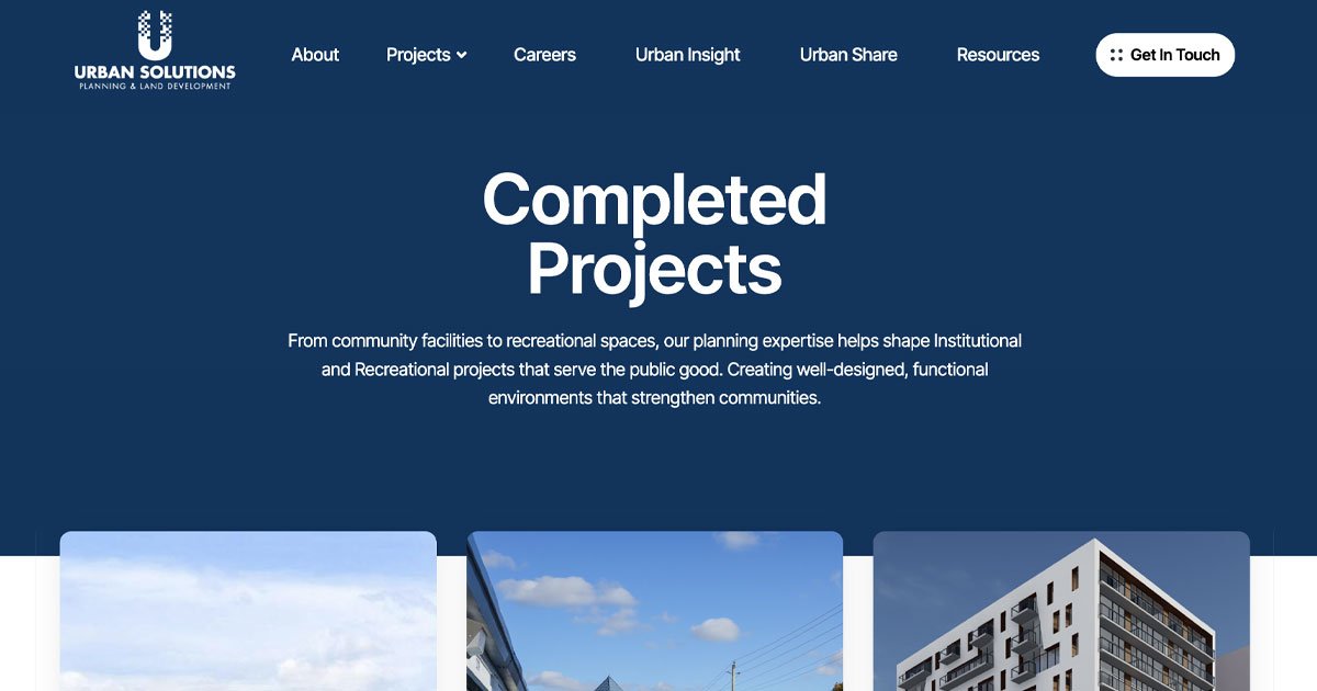 Completed Projects I Urban Solutions