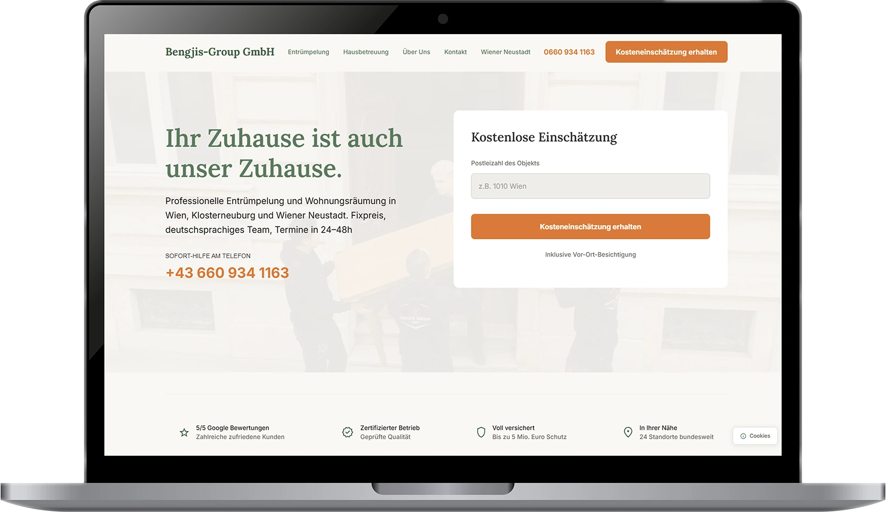 Bengjis-Group Website — Desktop Mockup
