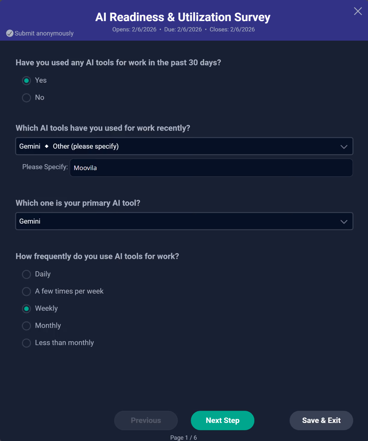 IQ Harvest Survey