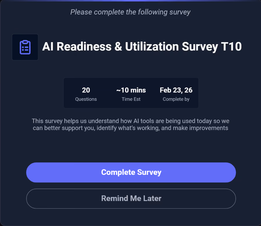 IQ Harvest Survey Landing