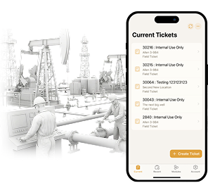 Construction man working and phone display on the right side