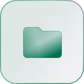 Rounded square shape with light gray color and a subtle green border.