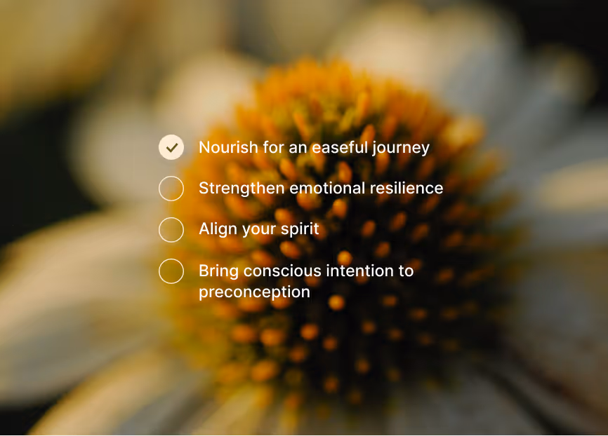 Flower background with examples of what is included in guide