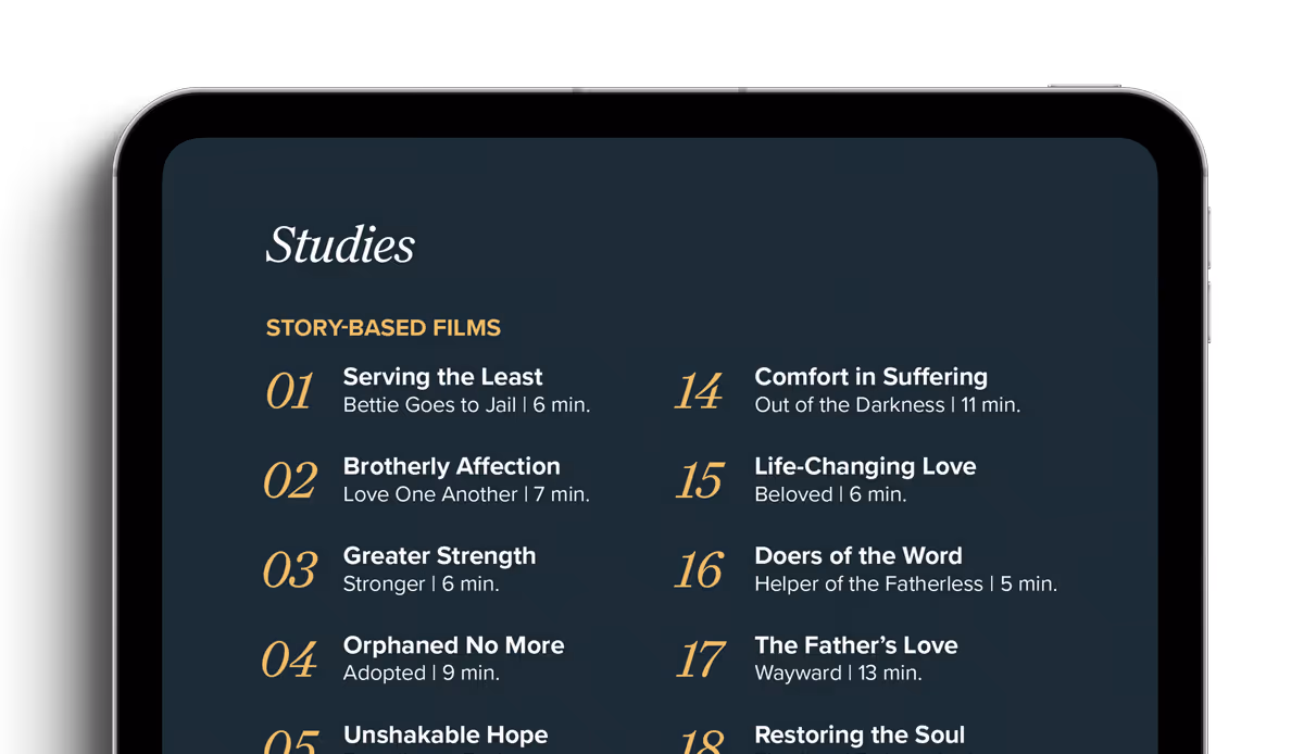 An iPad showing the PDF version of the Projections Film Study table of contents.
