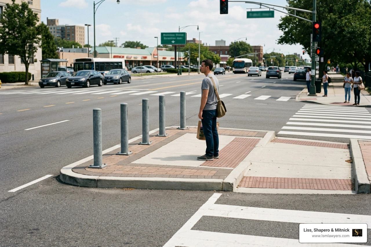 pedestrian refuge island and traffic calming infrastructure