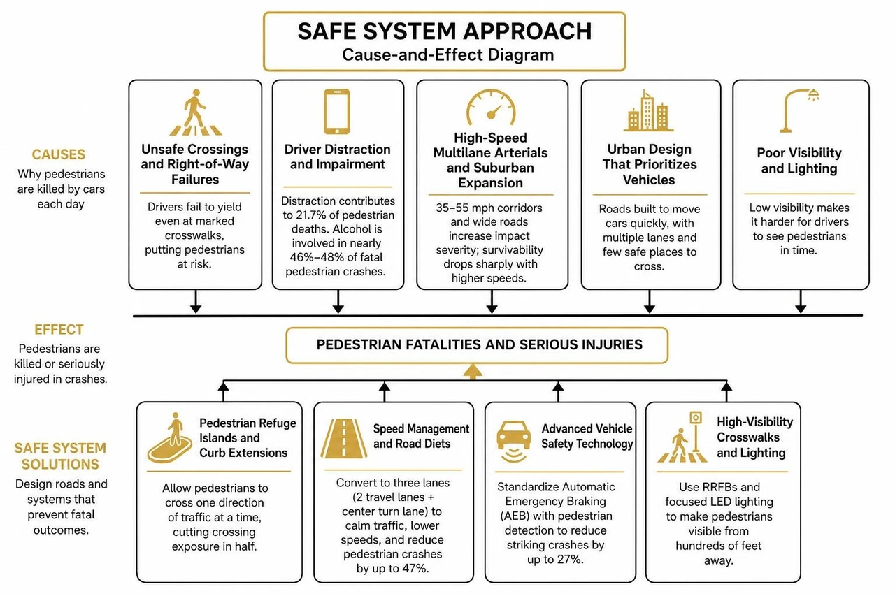 cause-and-effect diagram of the Safe System approach