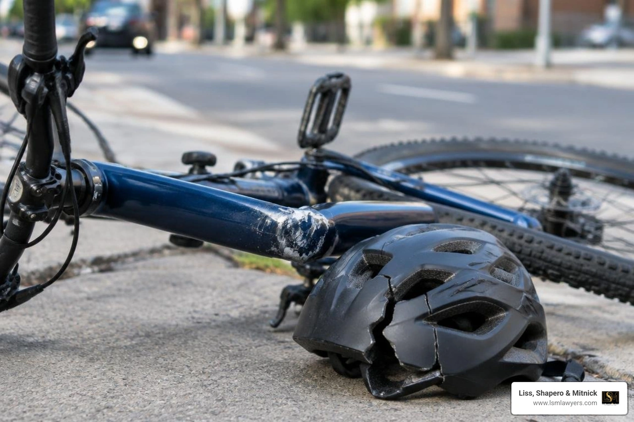 damaged bicycle frame and helmet evidence damaged bicycle frame and helmet evidence