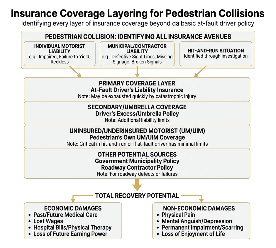Insurance coverage layering for pedestrian collisions Insurance coverage layering for pedestrian collisions