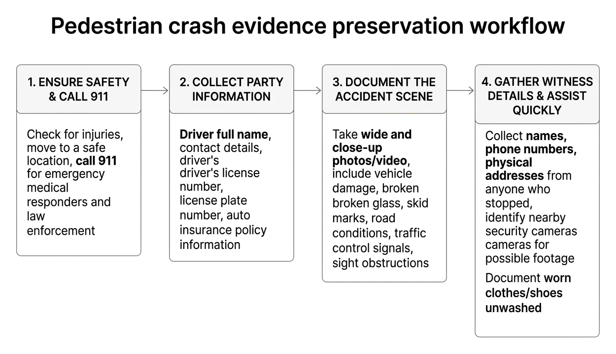 Pedestrian crash evidence preservation workflow Pedestrian crash evidence preservation workflow