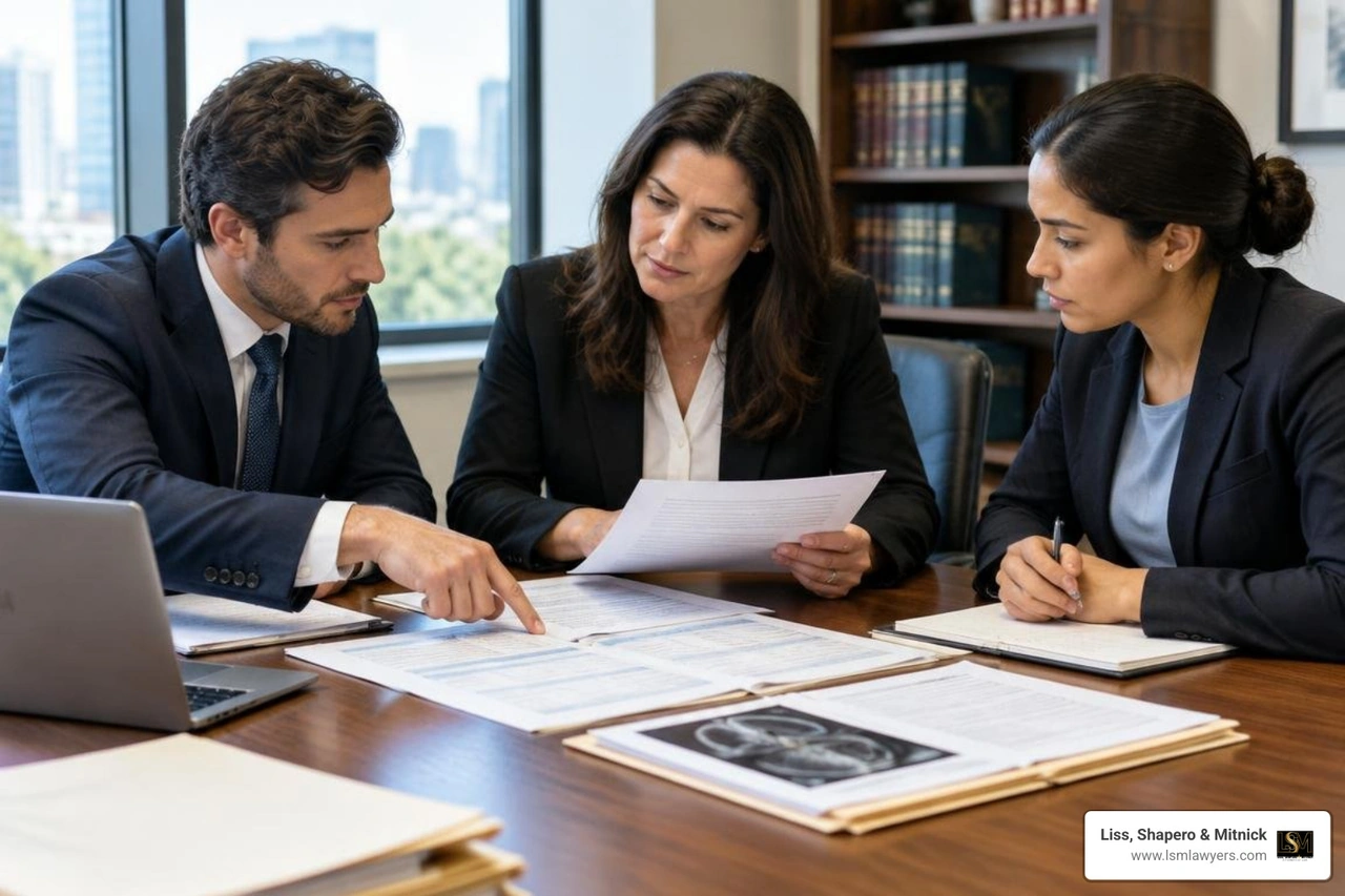 legal team reviewing medical records and staffing logs during investigation legal team reviewing medical records and staffing logs during investigation