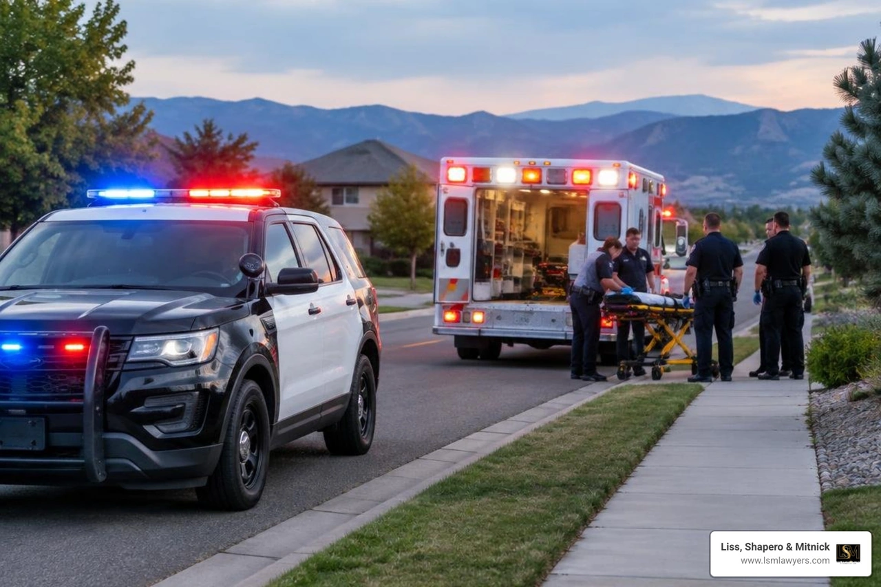 Emergency vehicles responding on Wildcat Reserve Parkway Emergency vehicles responding on Wildcat Reserve Parkway