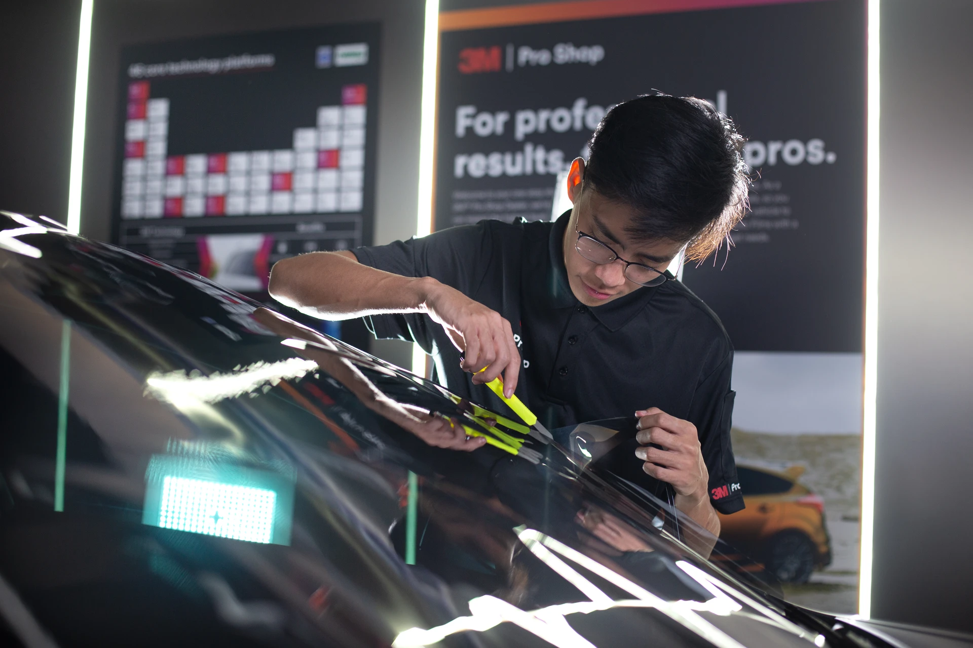 Installation of 3M window tint by certified installer