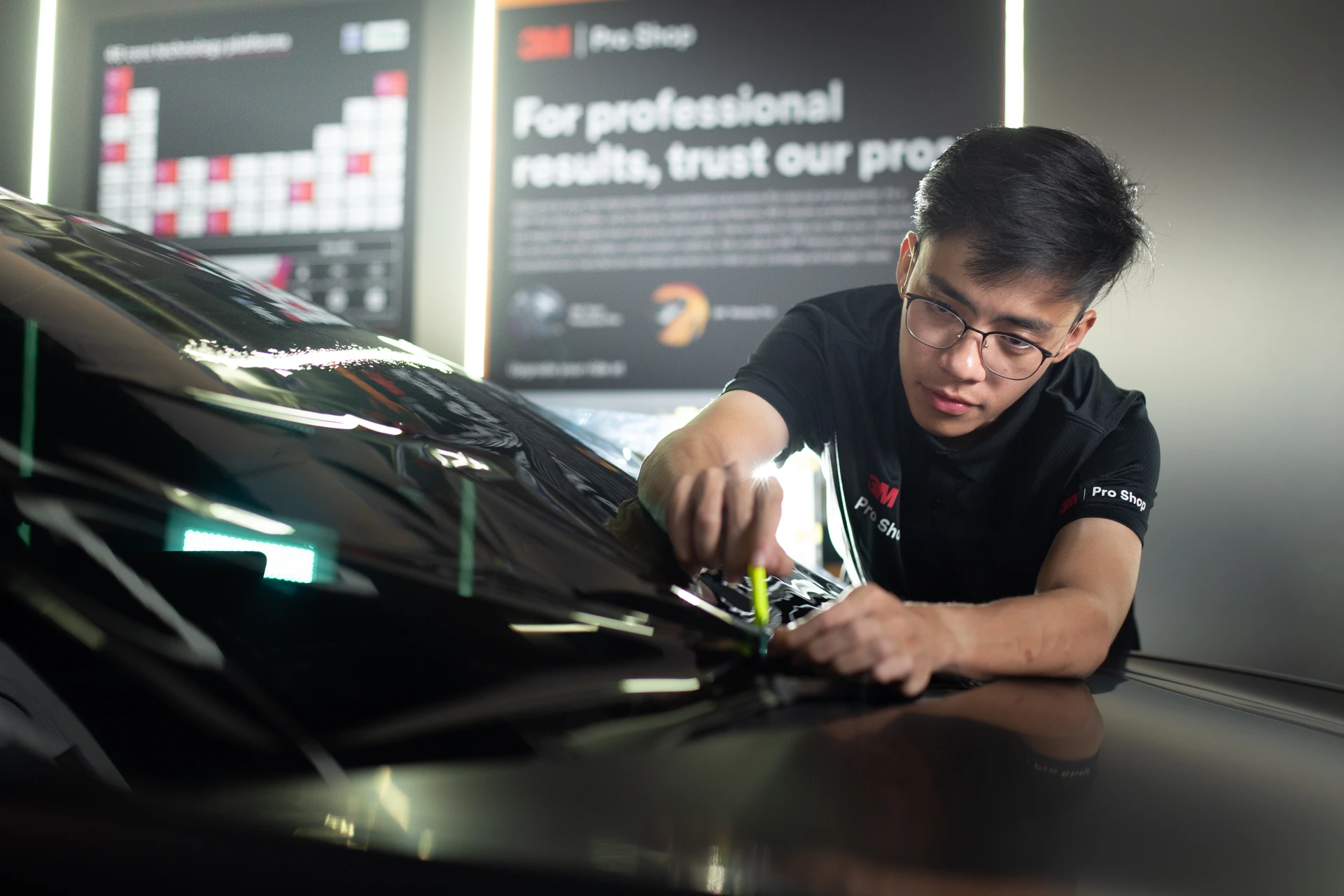 Installation of 3M window tint by certified installer