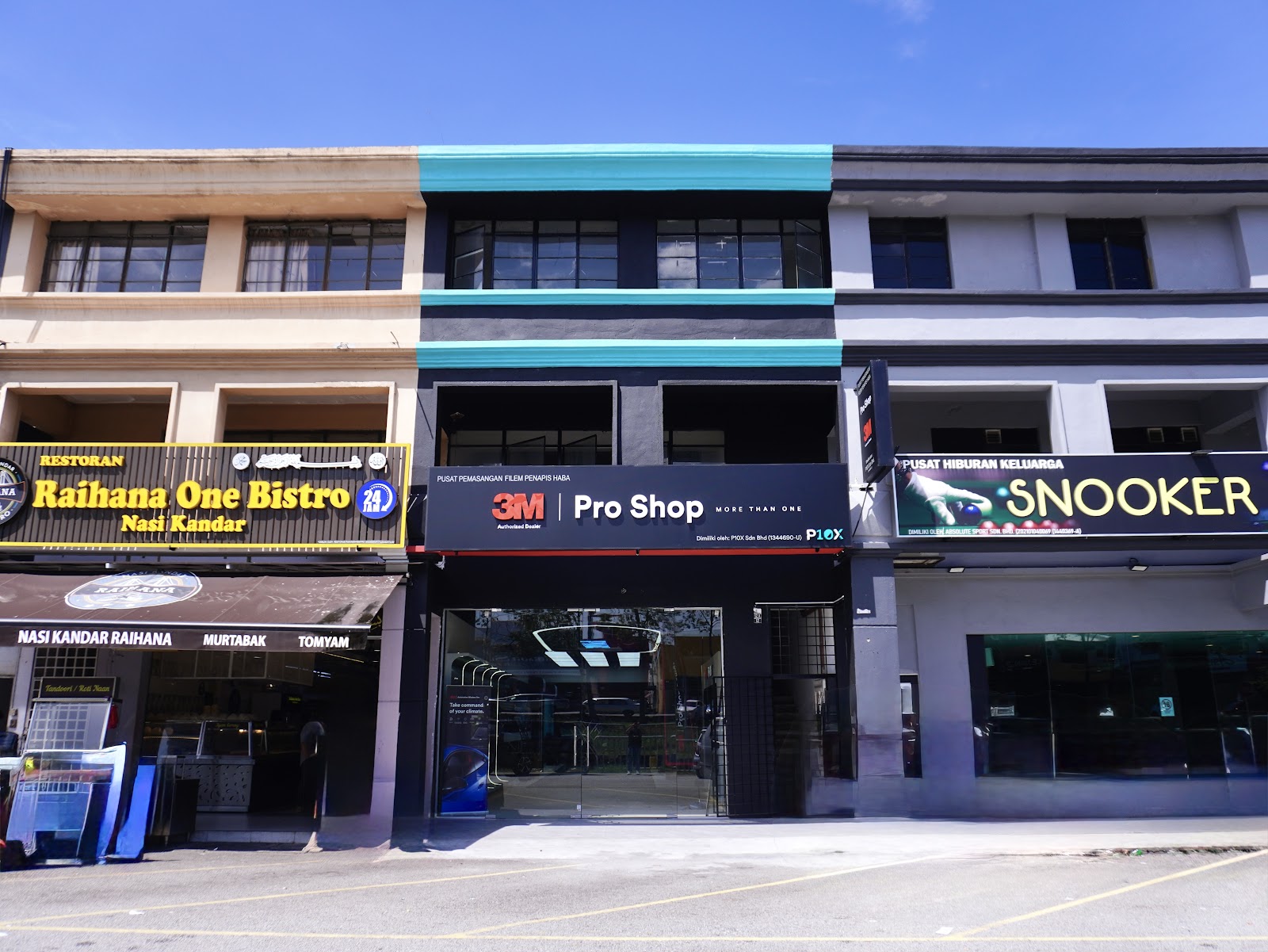 3M Pro Shop Kepong storefront seen from the street, where BMW iX3 PPF installation is carried out.