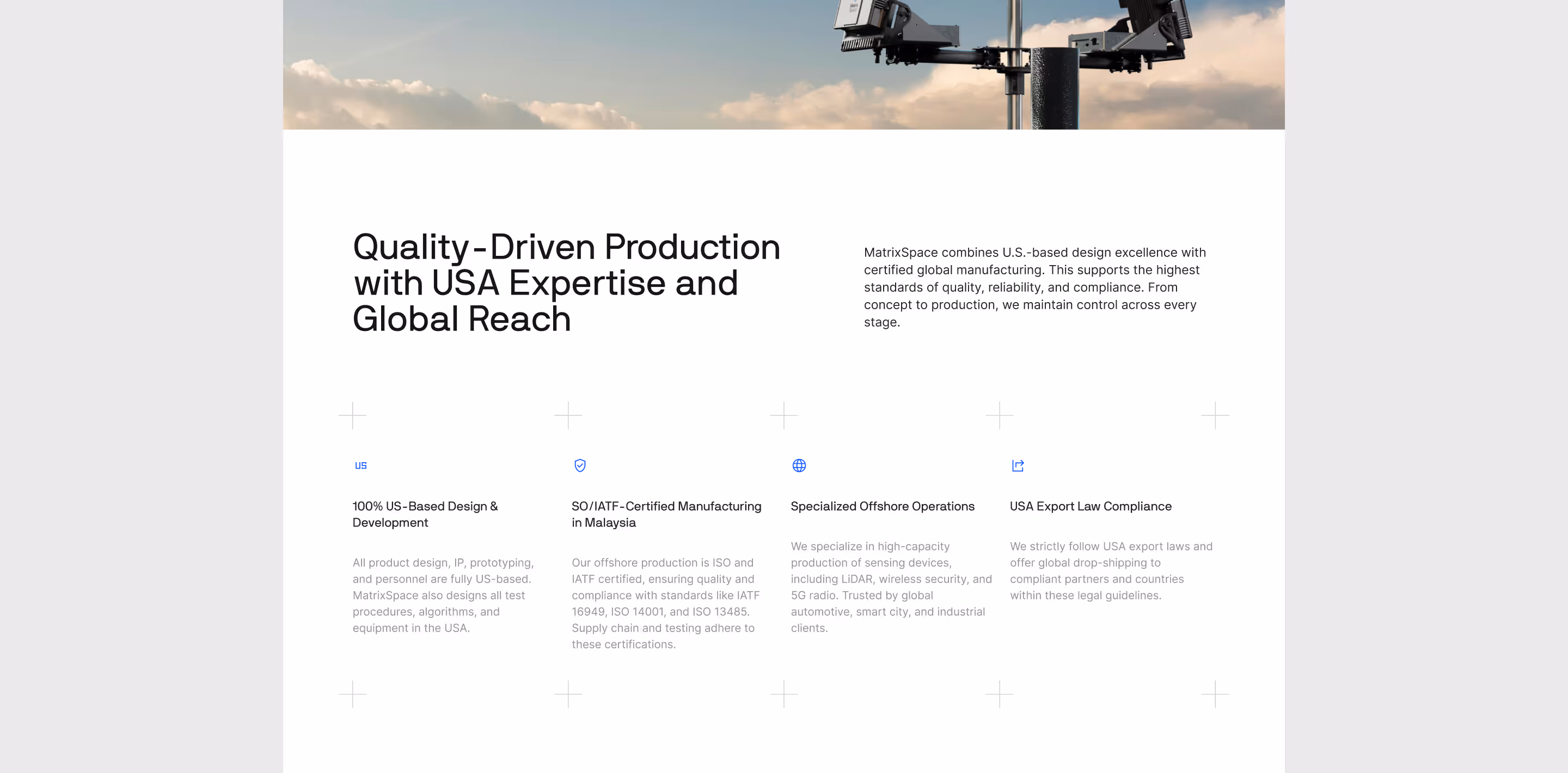 Mockups in desktop and mobile devices of MatrixSpace website.