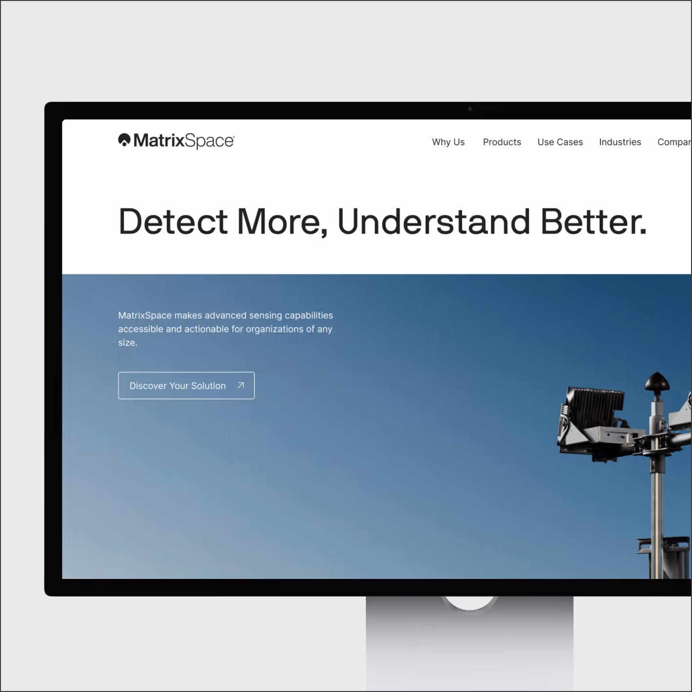Mockups in desktop and mobile devices of MatrixSpace website.
