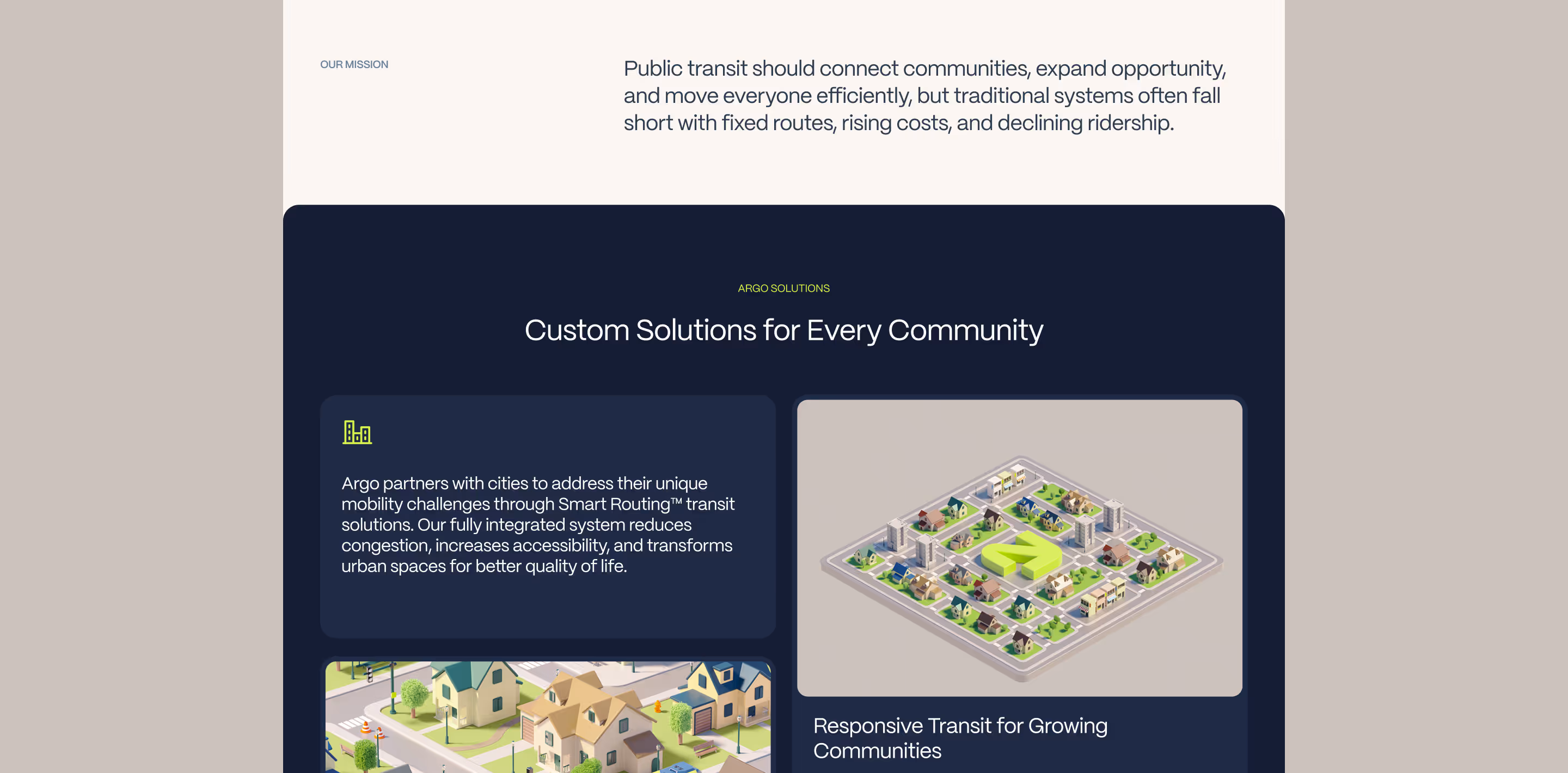 Mockups in desktop and mobile devices of Argo website.