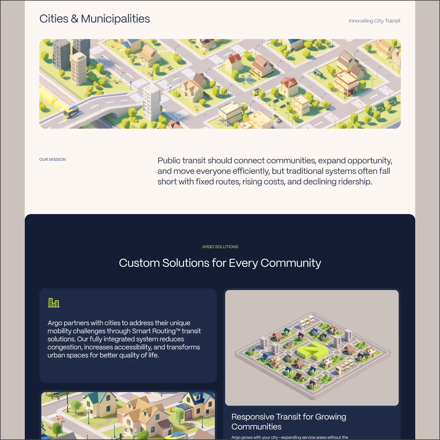 Mockups in desktop and mobile devices of Argo website.