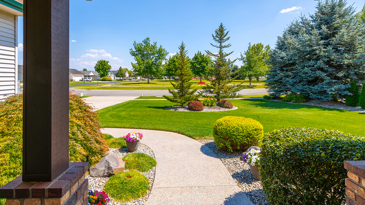 Landscape enhancement with seasonal plantings and edging