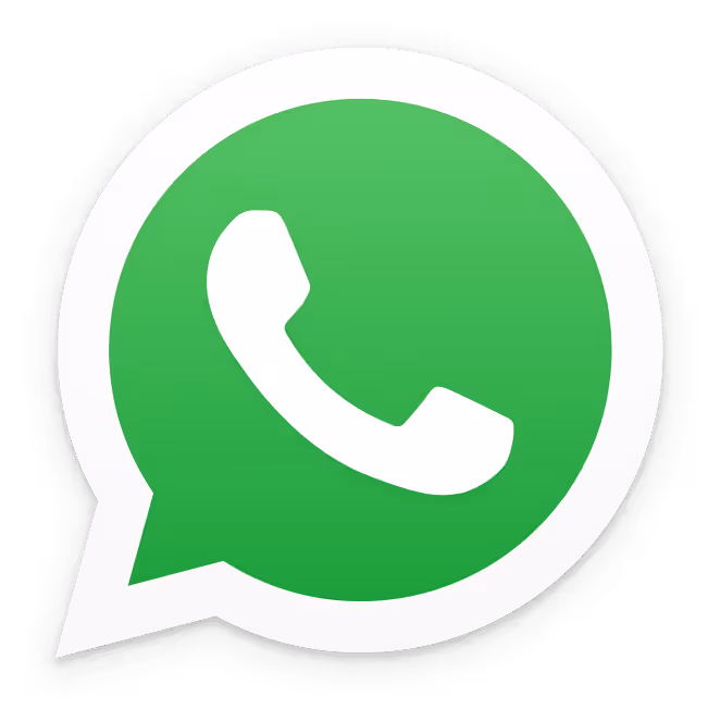 WhatsApp logo with white telephone handset inside a green speech bubble.