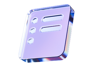 A purple technological checklist icon with three horizontal lines