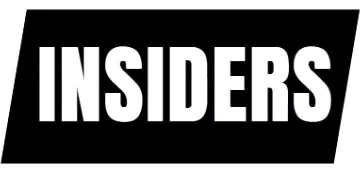 Text design reading 'AMAZON INSIDERS' in bold uppercase letters with a slight green outline.