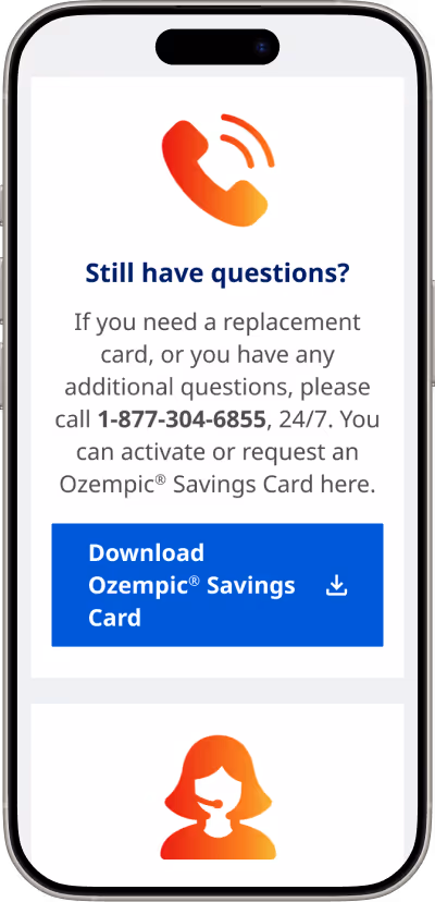 Ozempic Website Mobile mockup in an iphone frame
