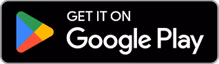 Button with Google Play logo and text Get it on Google Play on black background.
