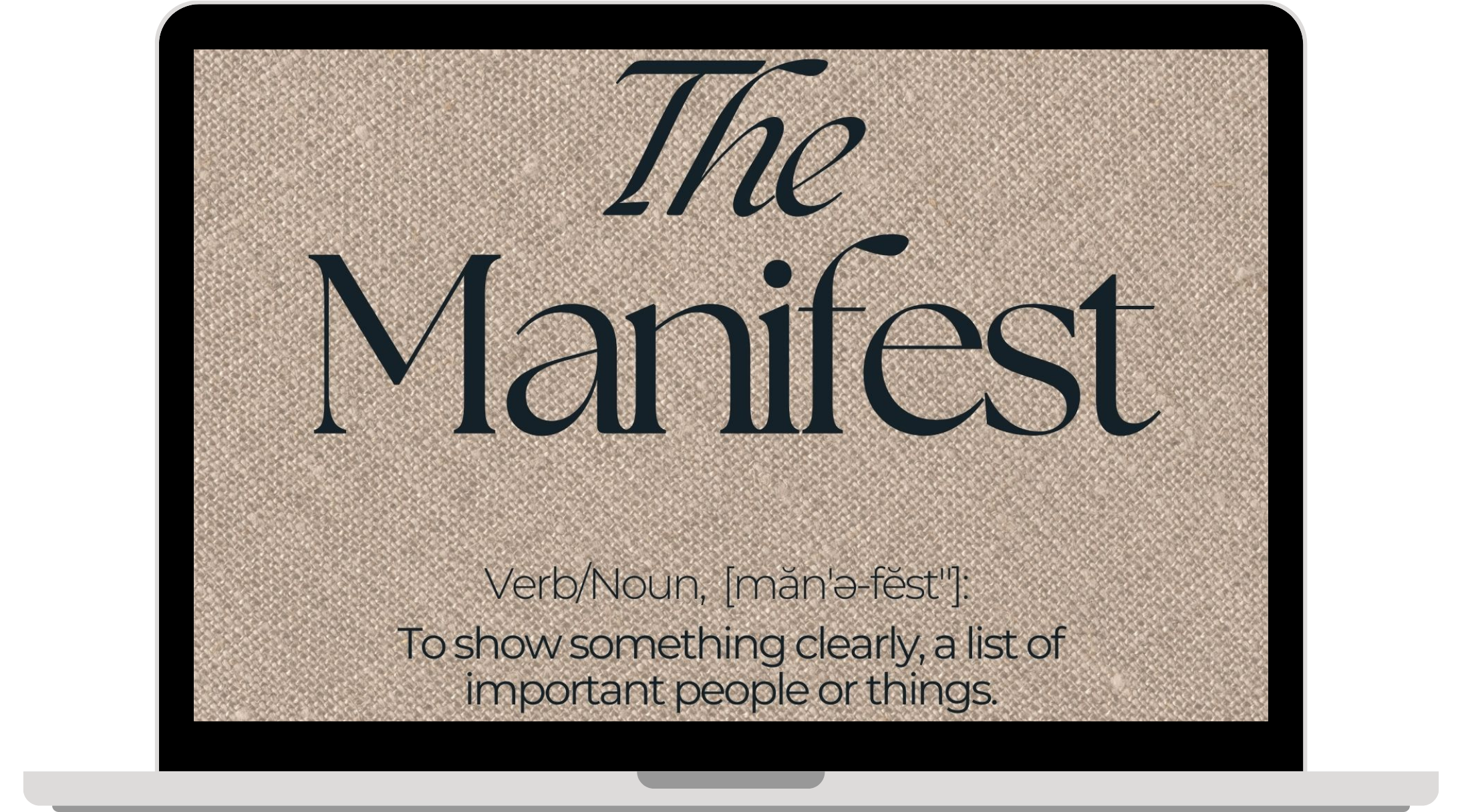 The Manifest shown on a laptop