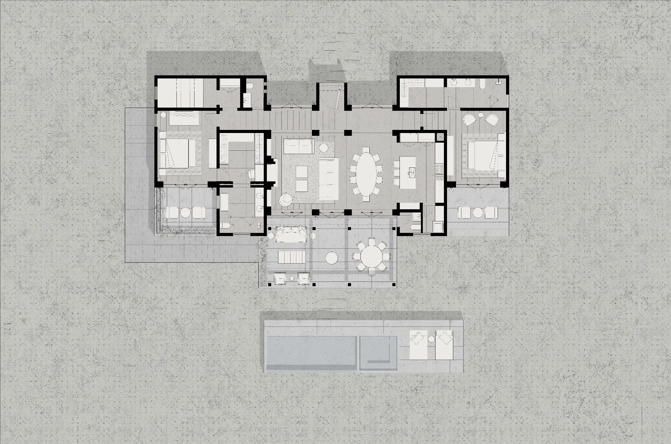 Patio trasero, casa en real del mar, candé