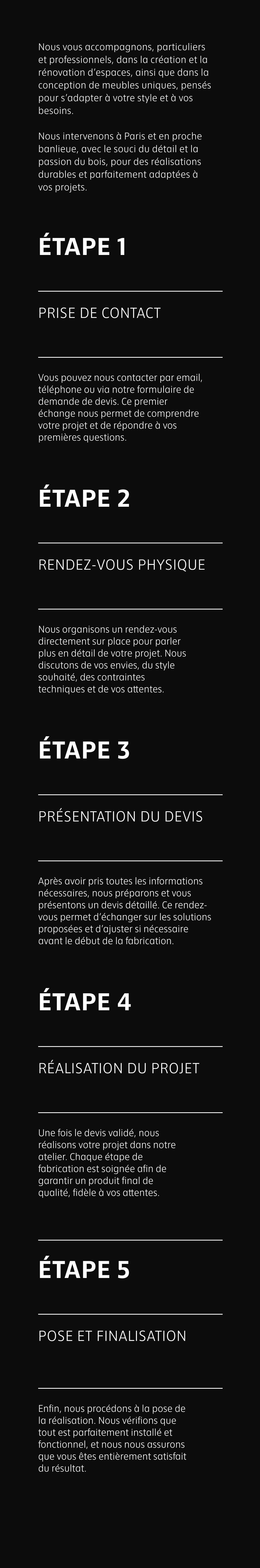 Les étapes des projets