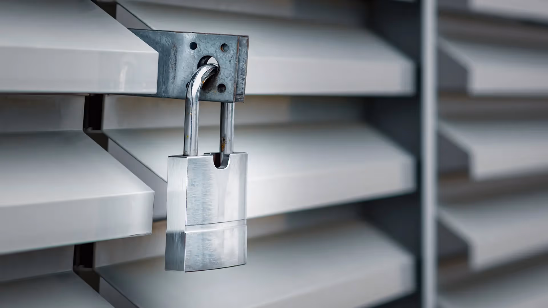 A heavy-duty external padlock we installed for a commercial business in Hobart.