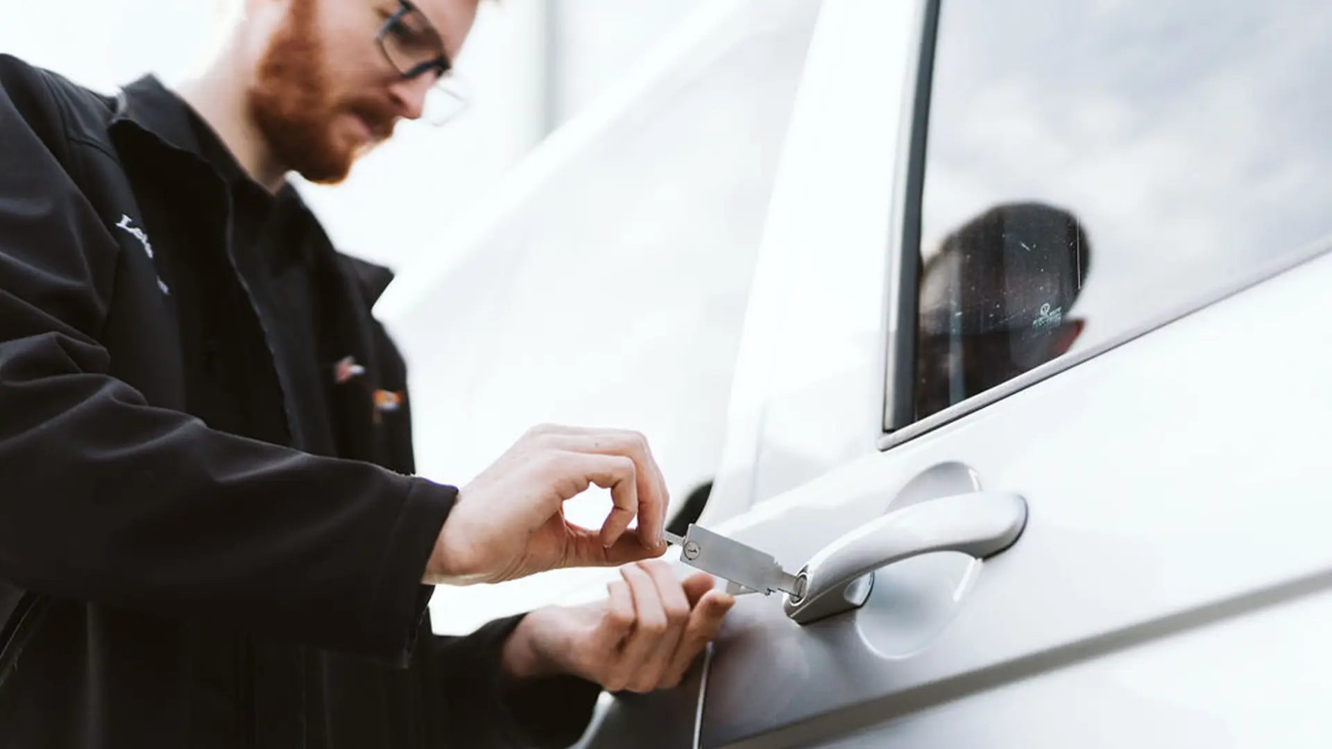 One of our Master locksmiths using specialist tools to determine the specifics of a new replacement key they’re about to cut for a car in Hobart