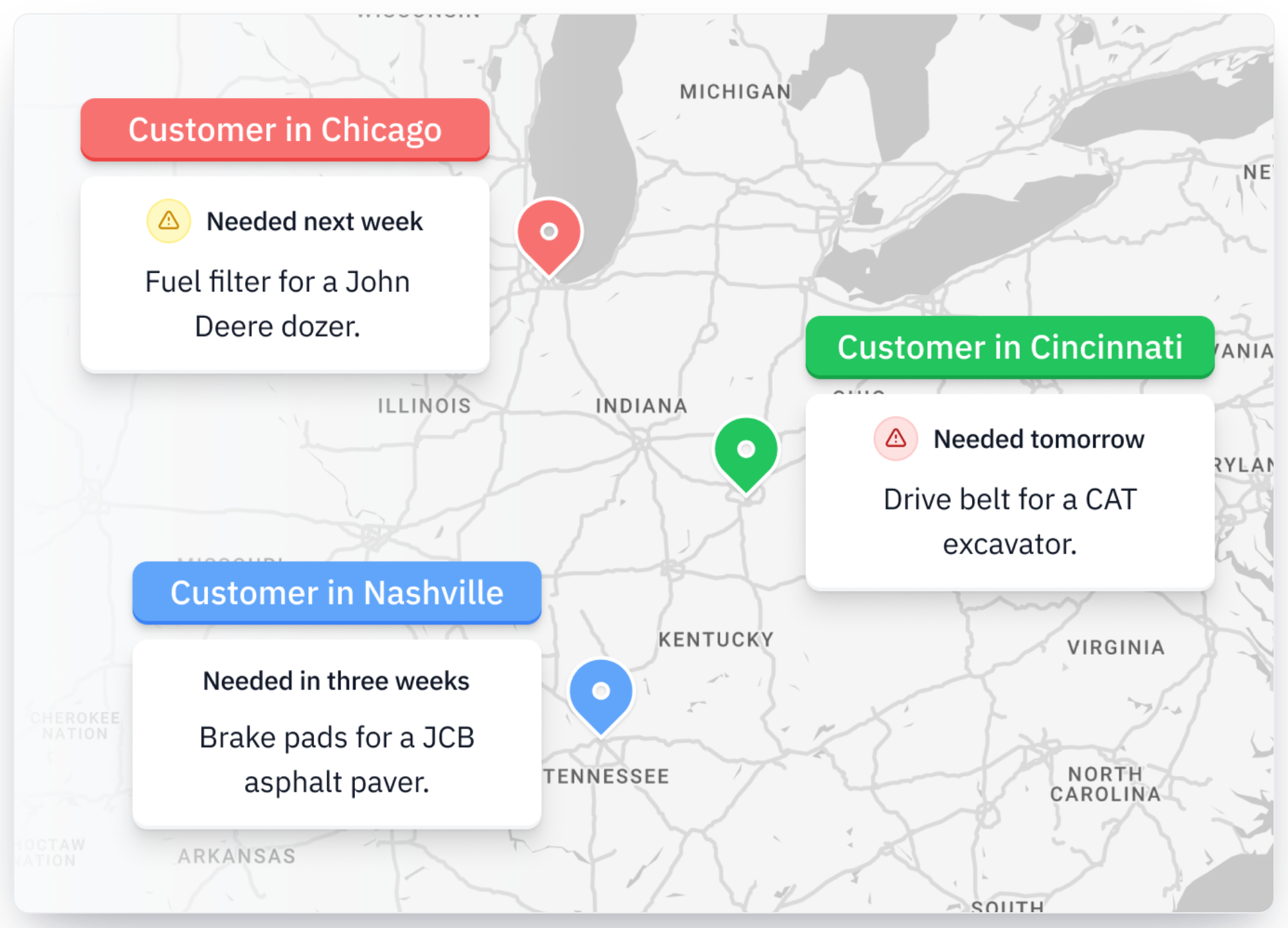 Map of the Gearflow supplier network sourcing a part beyond your usual vendors