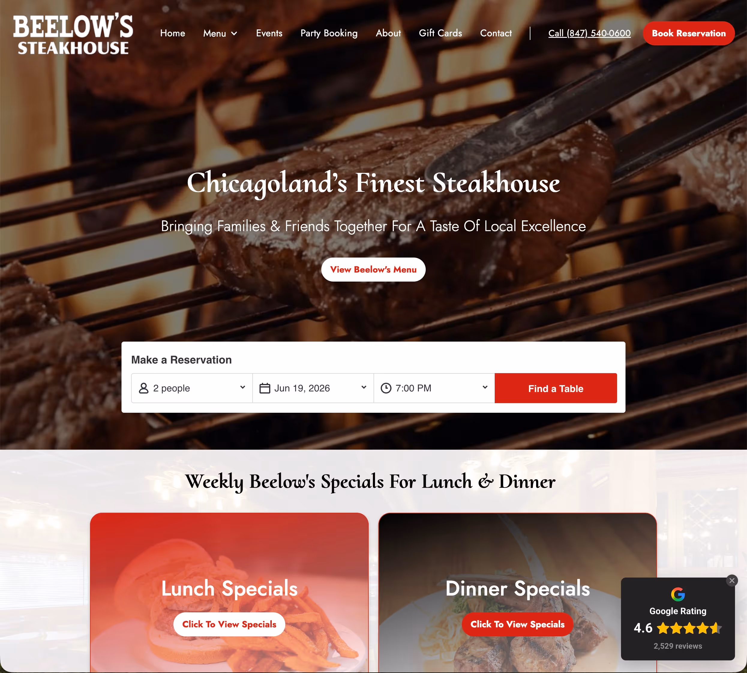 beelows-steakhouse-website