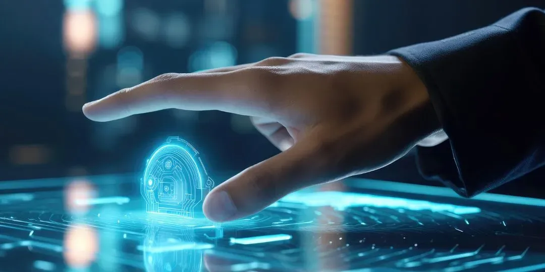 Man touching on a computer