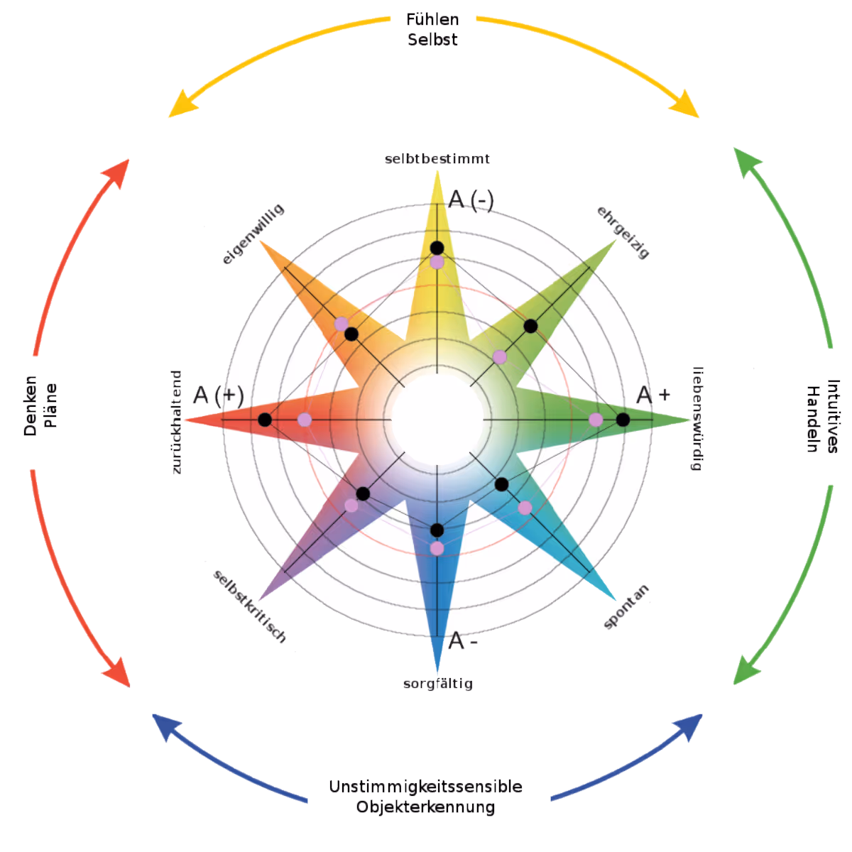 Auswertung der PSI-Kompetenzanalyse als Stern
