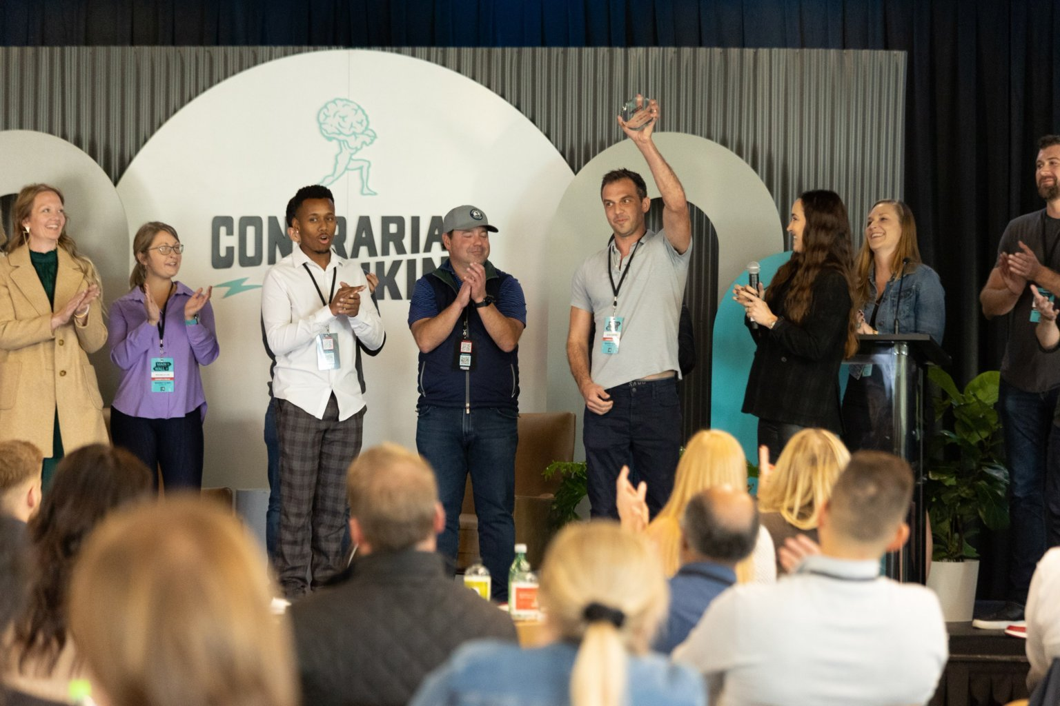 Codie Sanchez leading an engaging session at a Contrarian Community event.