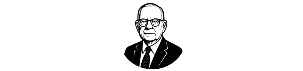 Black-and-white drawing of W. Edwards Deming, renowned quality management expert and statistician, known for his contributions to business process improvement.
