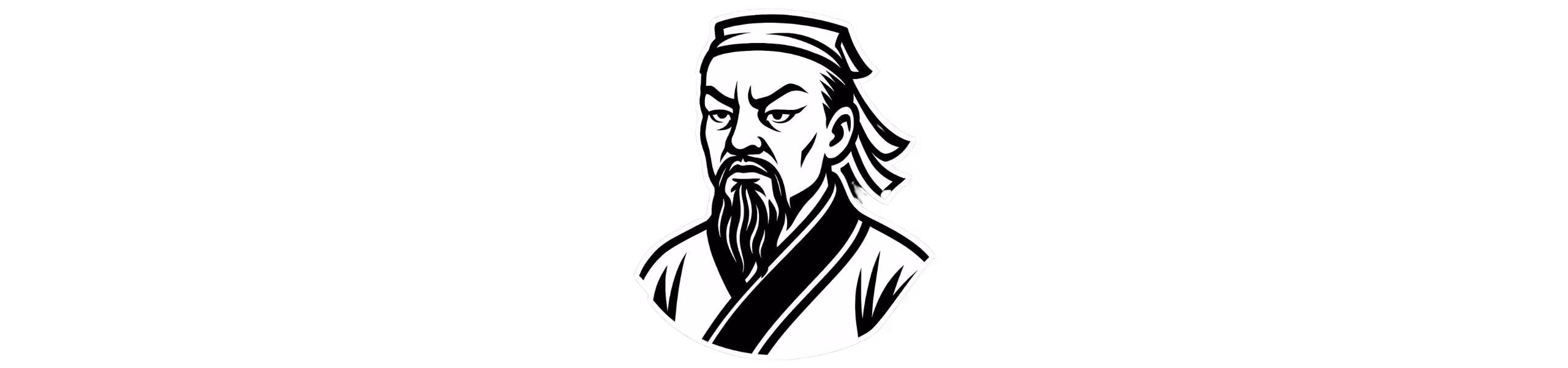 Sun Tzu Black and White drawing