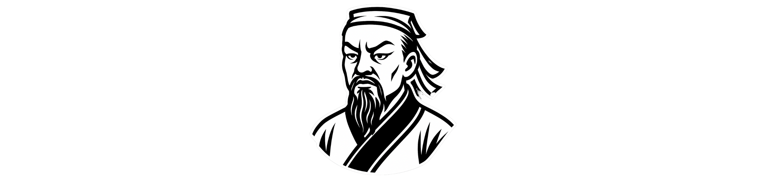 Sun Tzu Black and White drawing