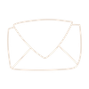 Simple hand-drawn style envelope icon in off-white color on transparent background, representing email or message.