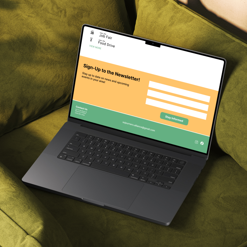 laptop with sojourners site open