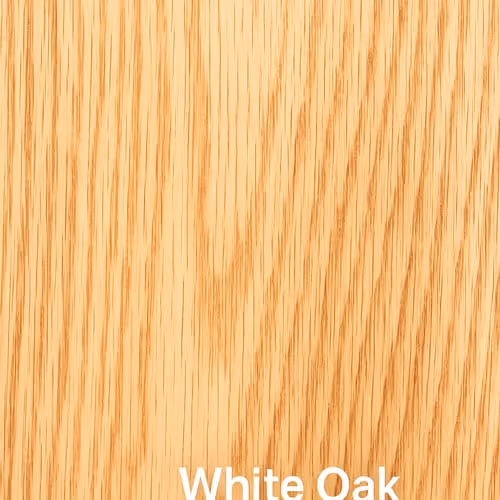 Detailed view of white oak wood showing classic golden tan tones and straight coarse grain texture