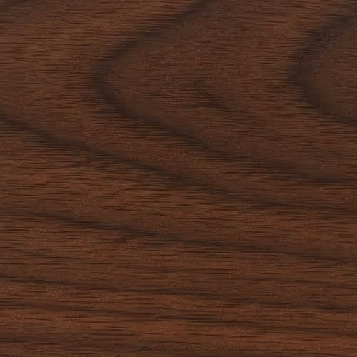 Close-up of rich dark walnut wood with deep chocolate-brown color and flowing warm grain pattern