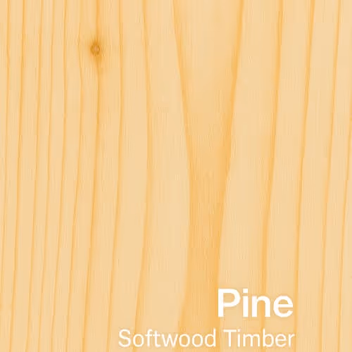 Natural pine wood showcasing light yellow tones, soft straight grain, and small scattered knots.